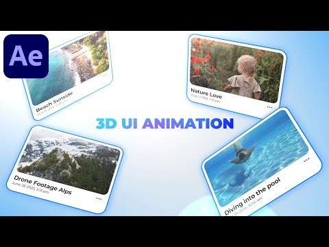 3D UI Animation in After Effects - After Effects Tutorial | No Plugins #2