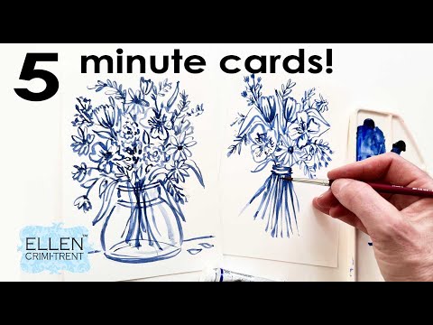 EASY  Watercolor 5 minute floral cards!