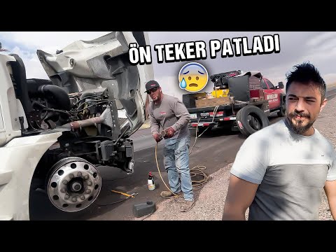 YINE MEVZU! || Amerikan Highway’inde 100 Km Hızla Giderken Tırın Ön Tekeri Patlarsa Ne Olur??