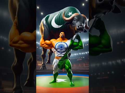 भारत के बलवान सांड ने पाकिस्तान के भैंसे को भगा दिया  😱😱😱 #shorts #bull #india