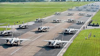 US Air Force Launches Scary Fleet of F-15s During Massive Elephant Walk