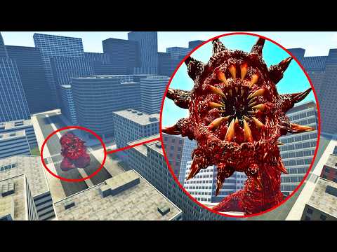 Un DRON capta a GUSANO GIGANTE MUTANTE en la CIUDAD | Garry's Mod Sandbox