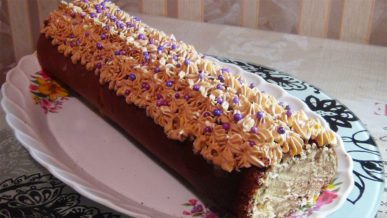 Шоколадный рулет к празднику. Chocolate roll