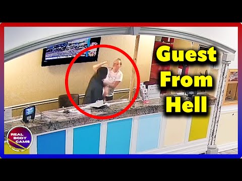 Unhinged Woman Smashes Counter, Attacks Front Desk Clerk, Deputies & Guests