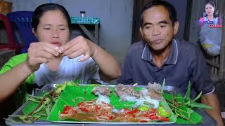 กินนึ่งเห็ดกับส้มตำสไบนาง