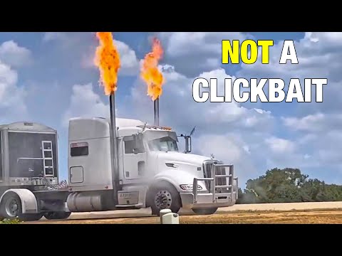 Runaway Diesel Engines 2023 | PETERBILT 386 HUGE Runaway with Flames