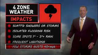 LATEST FORECAST | Scattered storms and showers through tonight