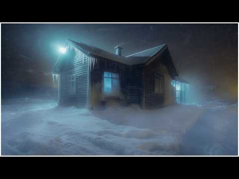 Swirling Wind Sounds at a Frozen Log Cabin┇Blustery Wind Bursts & Severe Snow Whirl┇Brown Noise ASMR