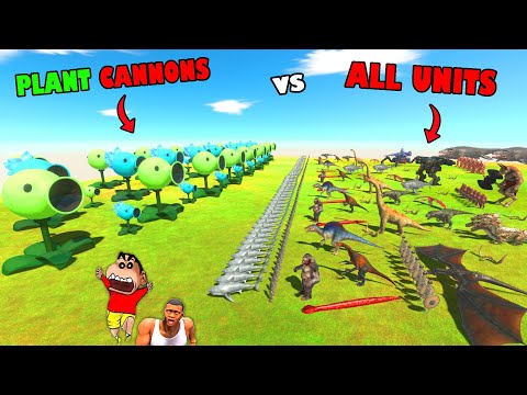 PLANT CANNONS vs ALL UNITS in Animal Revolt Battle Simulator with SHINCHAN and CHOP
