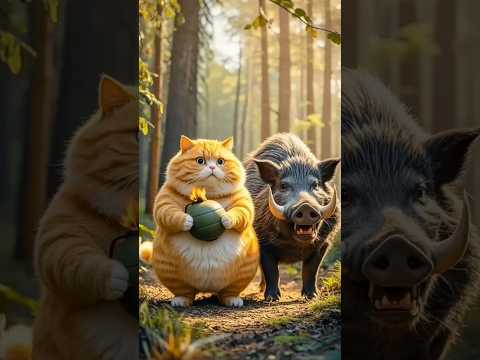 mustafa mustafa naat๐ || cat and pig fight๐ #beautifulnat #cat #trending