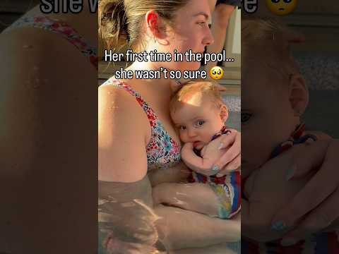 Her first time in the pool didn’t go how we expected 🥺 #shorts