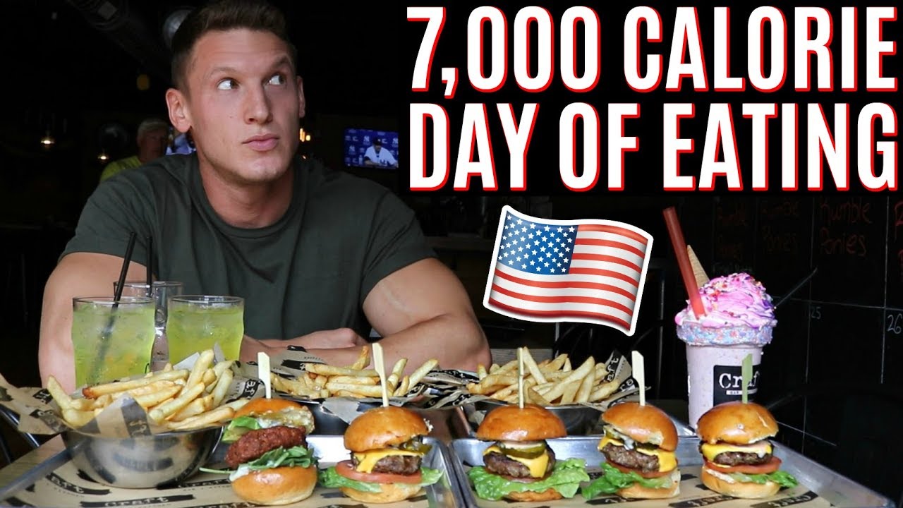 7, 000 CALORIES in ONE DAY IIFYM Full Day of Eating USA