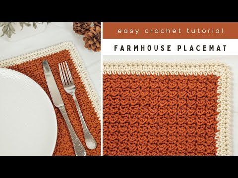 How to Crochet a Placemat - Farmhouse Placemat Crochet Tutorial