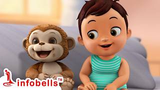 Aakesi Pappesi - Cute Baby & Viral Monkey Video | Telugu Rhymes for kids | Infobells #telugurhymes