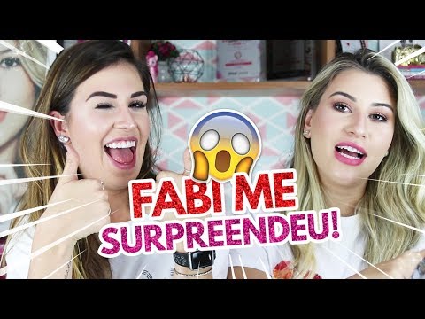 Usei as MAQUIAGENS da minha IRMร!! com Fabi Santina