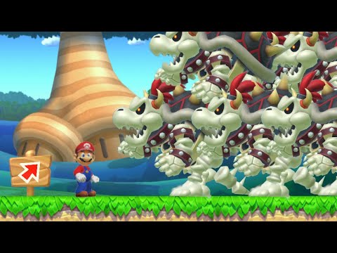 Can Mario Beat 9 DryBone Bowser in New Super Mario Bros. U ? (Mario Maker 2)