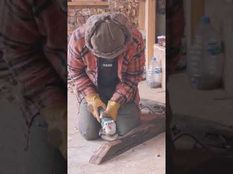 Building a Decorative Wall Using Wood and Stones #shorts