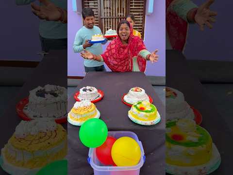 Cake family Challenge ball roll #shorts