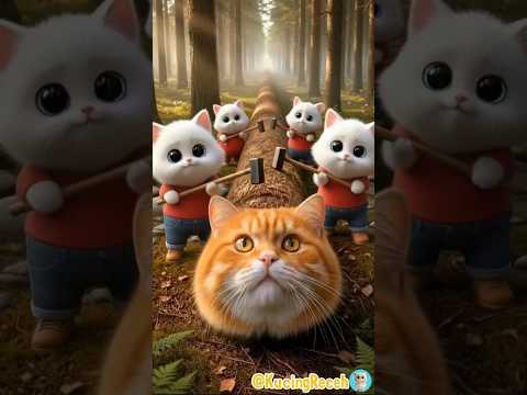 Kucing Receh menemukan kucing terperangkap di kayu๐น #shorts #kucinglucu #lucu #funny #Kucing #ai #3d