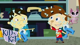 Window Smash Disaster! Working Off Debt! | Kid vs. Kat - WildBrain | Movies for Kids