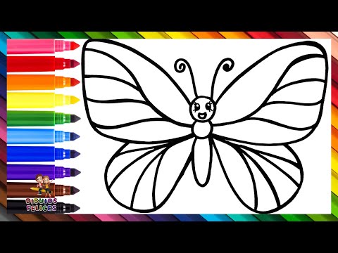 Dibuja y Colorea Una Linda Mariposa 🦋🌈 Dibujos Para Niños