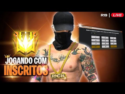 💙🔥 RANQUEADA RUMO AO TOP 1 🔥💙 JOGANDO COM INSCRITOS ! FREE FIRE AO VIVO - R19 🔥💙