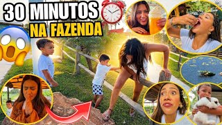 30 MINUTOS DE VÍDEO NA FAZENDA!!! *PULEI A CERCA + CAIU UMA CHUVA TERRÍVEL 🌧️😱 