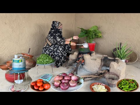 Sarson Saag makhani traditional recipe , saag recipe , Sarson Saag  vegetables.village food recipe