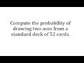 Probability of Drawing Aces