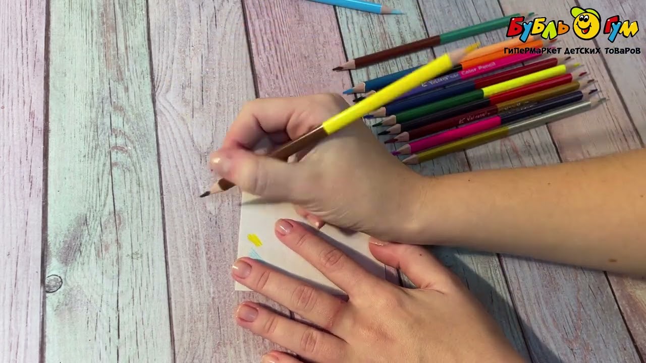 Карандаши JUNGER двухсторонние 12шт 24цв - видео