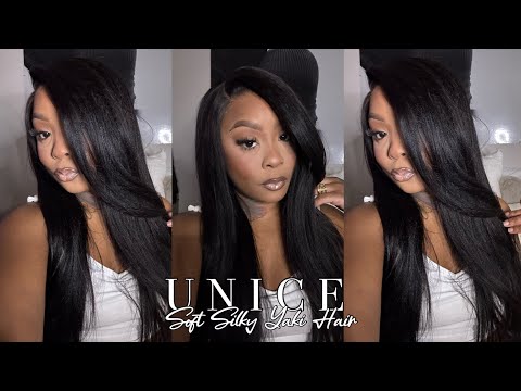 Soft & Silky Straight Yaki Wig | No Glue Needed | Pre Plucked Most Natural Hairline | UNICE HAIR