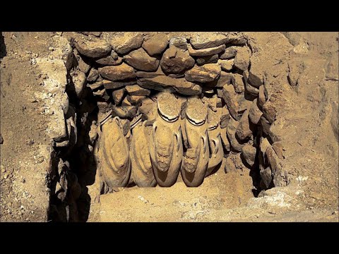 Moment of finding a mystery treasure near an ancient fort