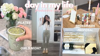 DAY IN MY LIFE VLOG 🌸 pilates, trader Joe’s, proposing to my bridesmaids, paint & sip!