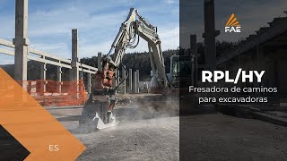 Vídeo Fresadora de calzadas para excavadoras de 8 toneladas FAE RPL/HY