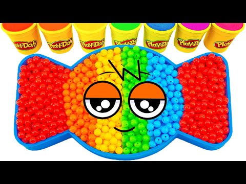 Satisfying Video | How To Make Rainbow Candy Bathtub From Mixing Beads Cutting ASMR | Yo Yo Candy