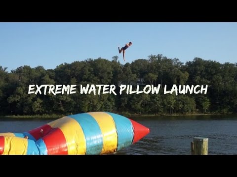 Extreme Water Pillow Launch & Other Fun Water Stuff | Flippin' Katie