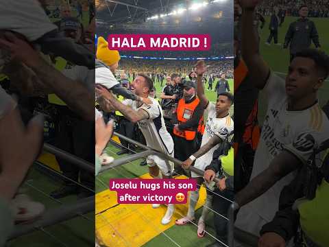 Hala Madrid 💪🏾 Gracias, Joselu! Gracias, equipo !  (Хоселу обнимает сына после победы в ЛЧ)
