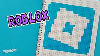 COMO DIBUJAR EL LOGO DE ROBLOX paso a paso PIXEL ART - PIXELADOS