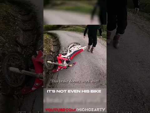 Stupid walker breaks riders #bike #roadrage #crash