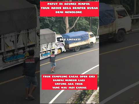 Untung ketahan truk mbois‼️truk cumplung gagal oper gigi di tanjakan sampai mundur lagi
