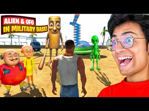 INDIAN BIKE DRIVING 3D Franklin found UFO in Military Base for Motu Patlu😱