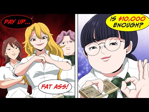 "Is $10,000 enough?" Delinquent threatens a fat introverted girl to pay her money... [Manga Dub]