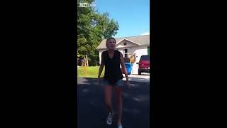 Woman goes CRAZY on her neighbor after she accuses them of breaking her window using a slingshot