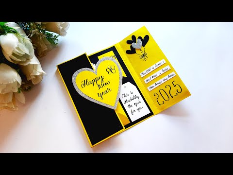 DIY Happy New Year Greeting Card 2025 | Handmade Greeting Card | New Year Special | Tutorial