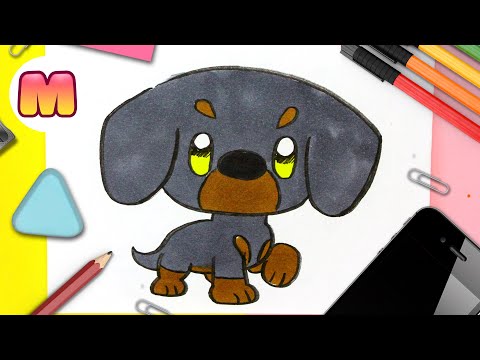 COMO DIBUJAR UN PERRO SALCHICHA KAWAII ❤️ Dibujos kawaii faciles ❤️ Aprender a dibujar un perro