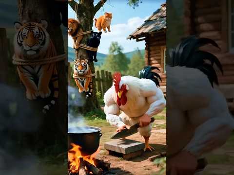 Cute cat,rooster, lion and tiger eid special video.#cat #rooster #lion #tiger #ytshorts
