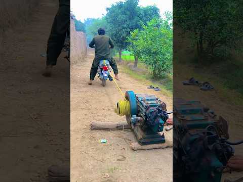 Diesel engine Starting with Powerful Honda Bike #trending