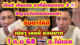 ฝันเห็นเลข จับตา เลขนี้ ให้ดี สัญจรไม่เคยน้อยหน้า รัฐบาลไทย อ.ไม้เอก บอกเลยชัดๆ ชอบเน้นๆ 1 ก.ย 68