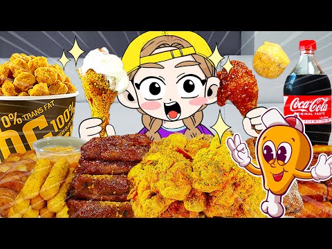 MUKBANG BHC SPICY FRIED CHICKEN BBURINKLE EATING SOUND HIU 하이유 하이툰