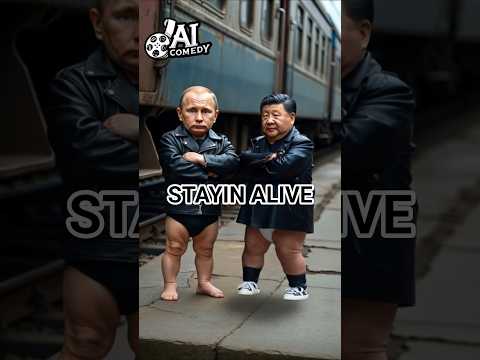 Baby Zelensky, Macron & Ursula walking like Bee Gees #funny